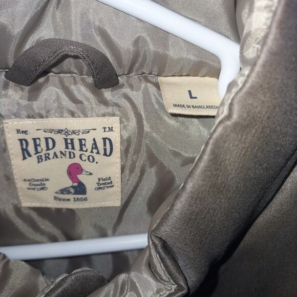 RedHead Brand Men's Vest Large Cotton Quilted Outdoors Buttons Casual Brown - Picture 7 of 8